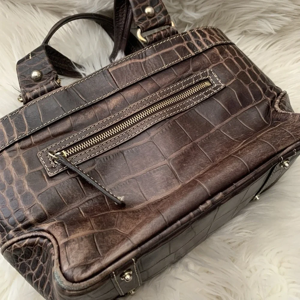 Dooney & Bourke Alligator‎ Crocodile Leather Satchel Nile Collection FOR REPAIR